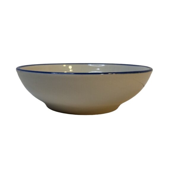 VTG Hartstone Hand Painted Chickadee And Pine Blue Rim Soup Cereal Bowl Signed - Picture 5 of 7